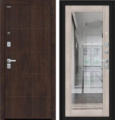 Дверь Браво Флэт/BChrome Almon/Cappuccino Melinga