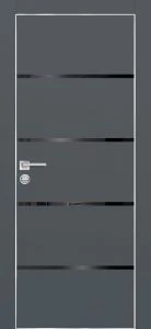 Межкомнатная дверь PX-17  AL кромка с 4-х ст. Графит матовый