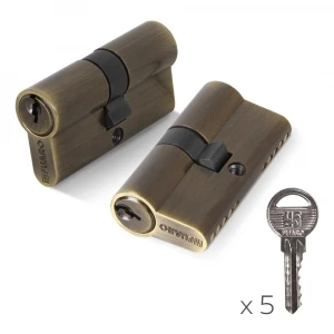 Цилиндровый механизм (100 ZA/60) 1000ZAKey60(25+10+25) AB бронза 5Key