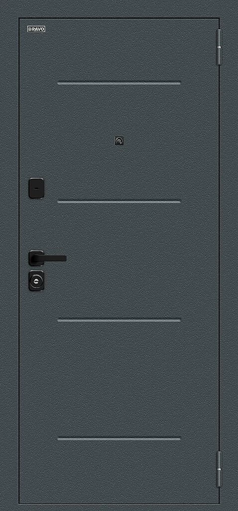 Входная дверь Техно/SBlack Старк антрацит/White Silk BR6196 внешняя сторона