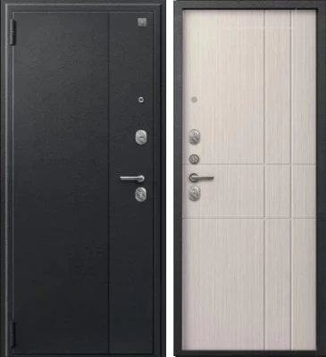 Дверь A-02 черный сатин - капучино 3д