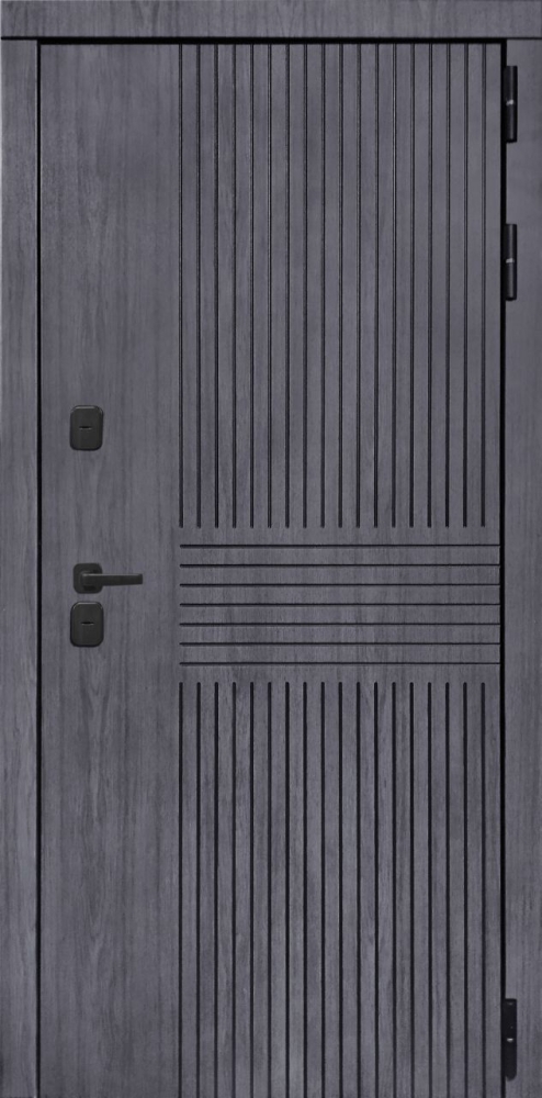 Входная дверь ДвериПРО Берген Без фрезеровки Дуб арктик горизонт DPRO196720 внешняя сторона